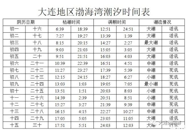 小拉树房渤海乐园浴场赶海时间表