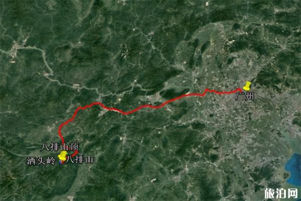 罗定八排山登山线路图 八排山海拔高度多少