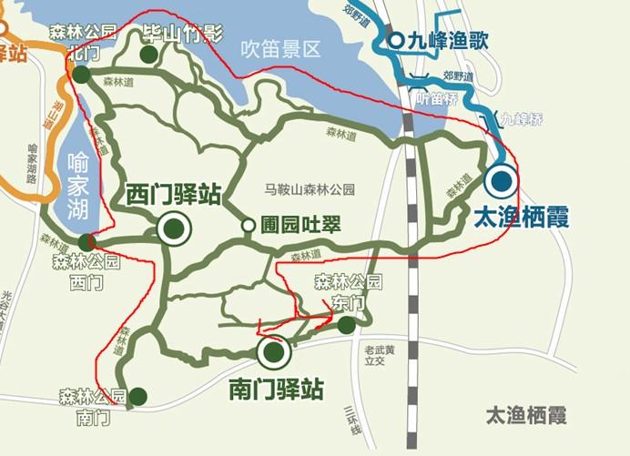 武汉东湖绿道线路图 这份高清路线图值得收藏