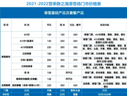 2021-2022北京静之湖滑雪场开放时间-滑雪价格